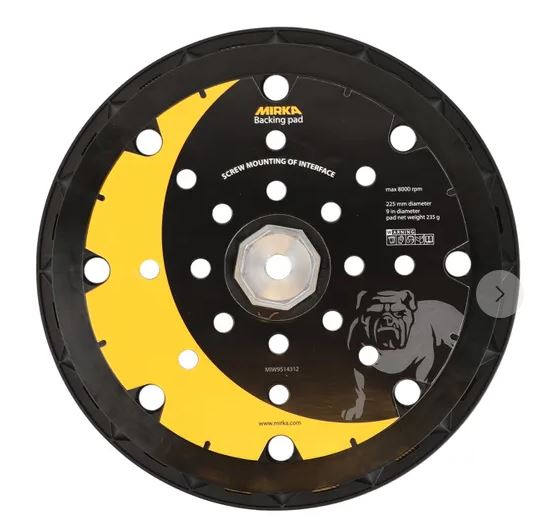 Mirka Bakplate 225mm 25H Grip LEROS + 8 skruer