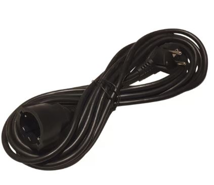 IRT Skjøteledning 5m 1-veis Jord 3x1,5 sort