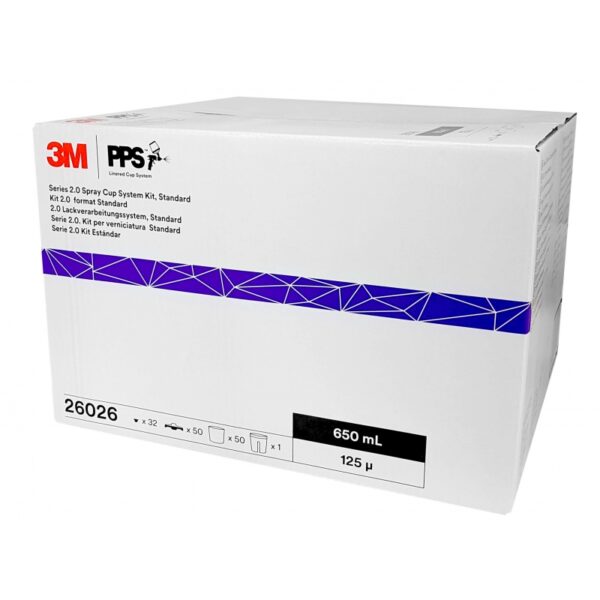3M 26026 PPS Std, Lokk og innerkopp, 125 µ, 650 ml, 50 st