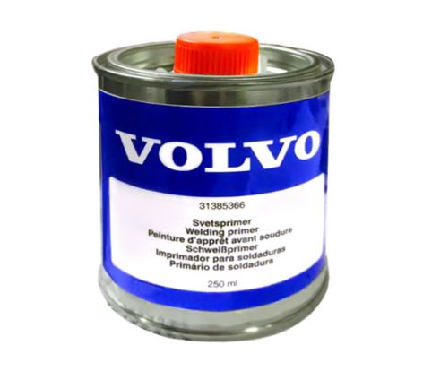 Sveiseprimer Volvogrunning med pensel i lokk.