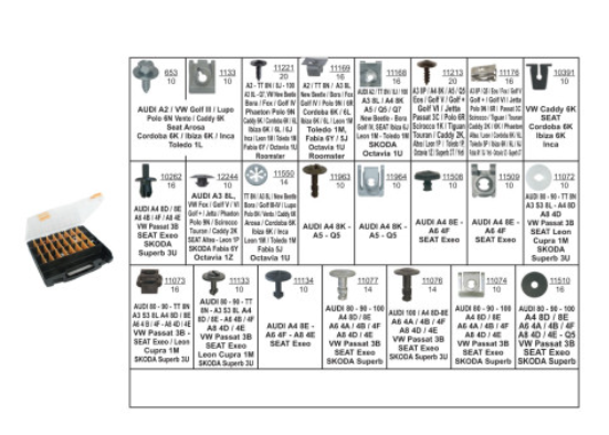 RG 58 Sortimentsboks med skjermfester