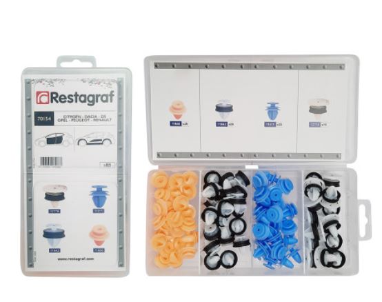 RG 70154 Sortimentboks med panel og listklips