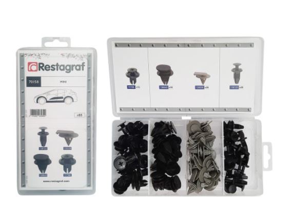 RG 70158 Boks med listeklips og plastnagler mini type