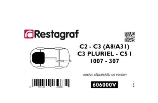 RG 606000V Festesett for motorskjerm (clip-on)