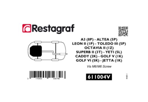 RG 611004V Festesett for motorskjerm