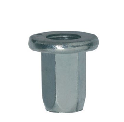 RG 9828 Sekskantet stål krympemutter M6-1.00/0,8 1mm