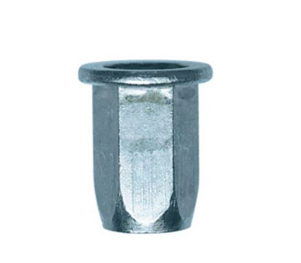 RG 864 Sekskantet stål krympemutter M6-1.00/0,5 - 3mm