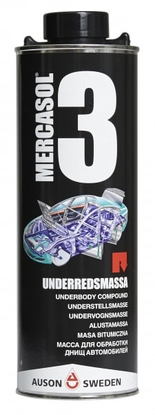 Mercasol 3 svart  1,0 l Tjukk slitebestandig korr.beskyttels